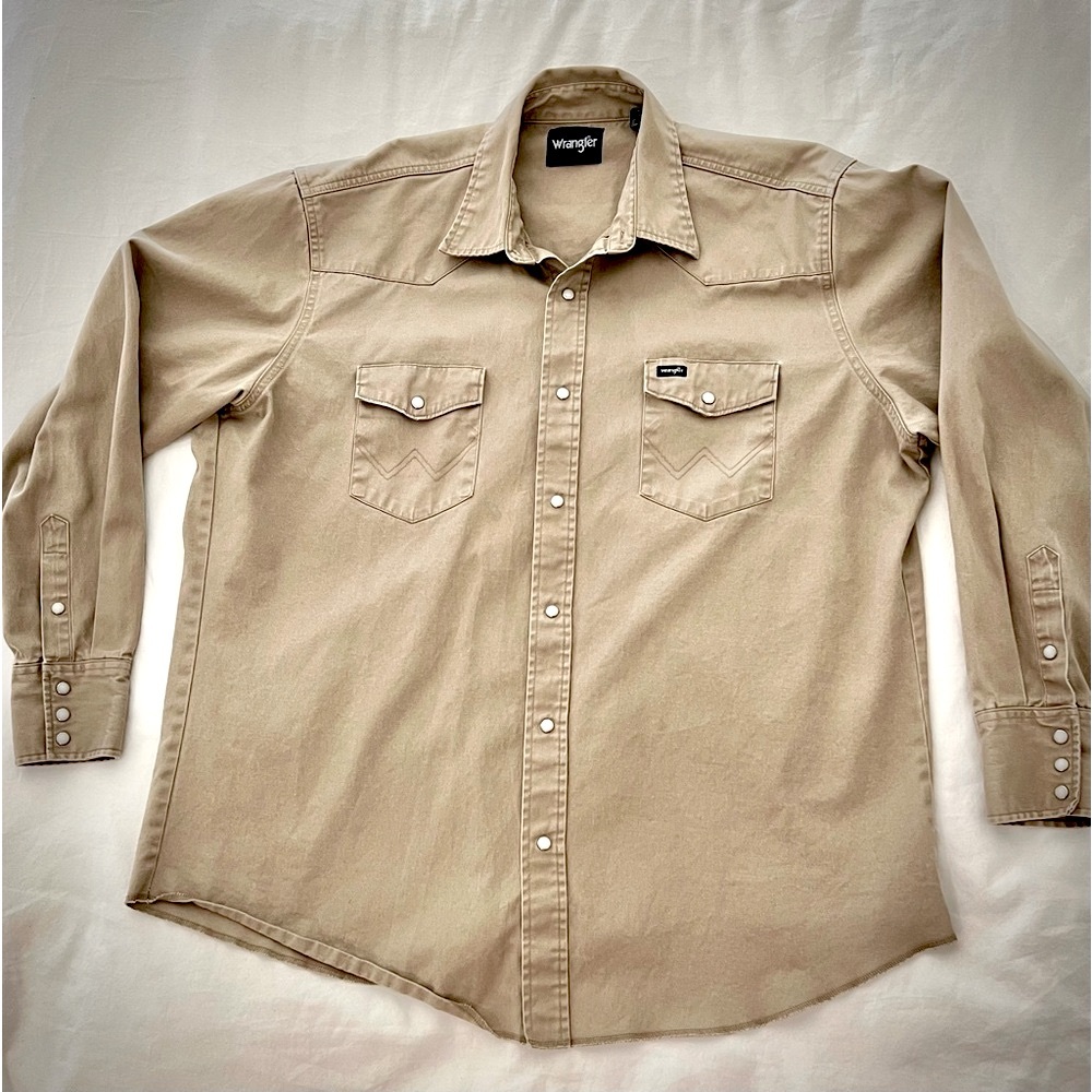 Men’s Wrangler vintage pearl snaps 100% cotton dress shirt - sz 2XL